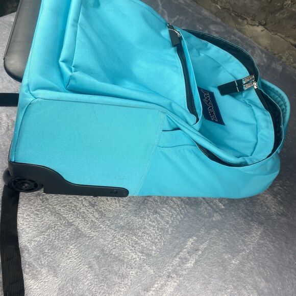 JanSport Driver 8 Rolling Backpack Travel Bag Carry On with Wheels Teal Blue - Picture 3 of 15